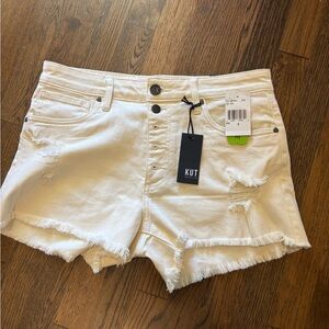 Kut from the Kloth Women's White Distressed Jane jean short
